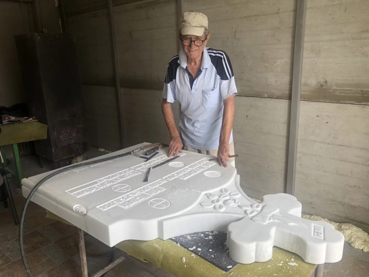 White Marble Tombstone