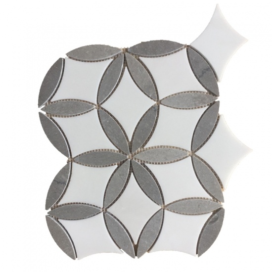Cinderella Grey and Jazz White Marble Mosaic