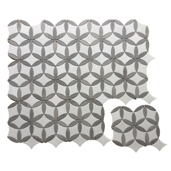 mosaïque de marbre gris cendrillon et blanc jazz