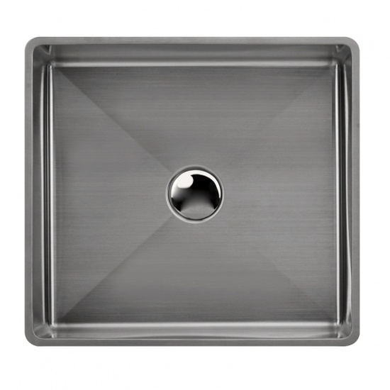 évier carré noir, montage supérieur en acier inoxydable