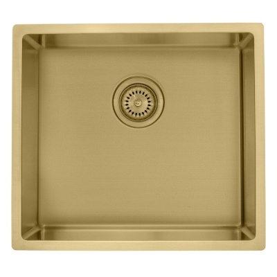 seul bol évier doré sous le comptoir