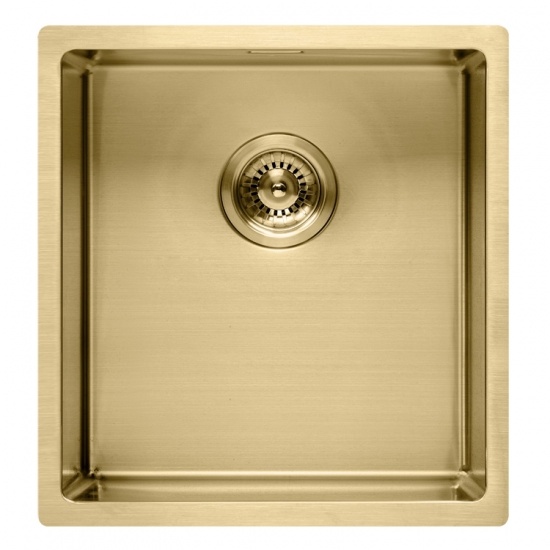 rayon de l'évier de cuisine en or clair 10, évier en acier inoxydable de calibre 16